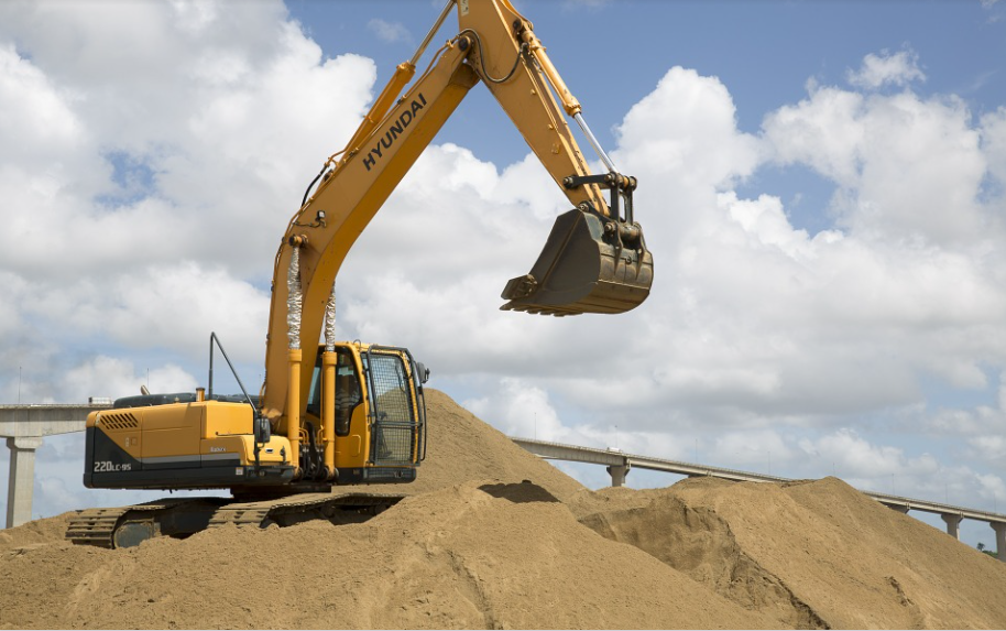 moving soil with an excavator